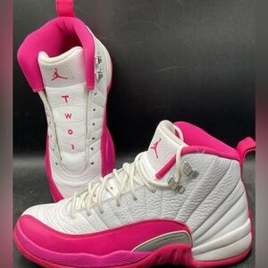 6.5Y Jordan 12 Retro Hot Pink Youth Basketball Shoes Sneakers